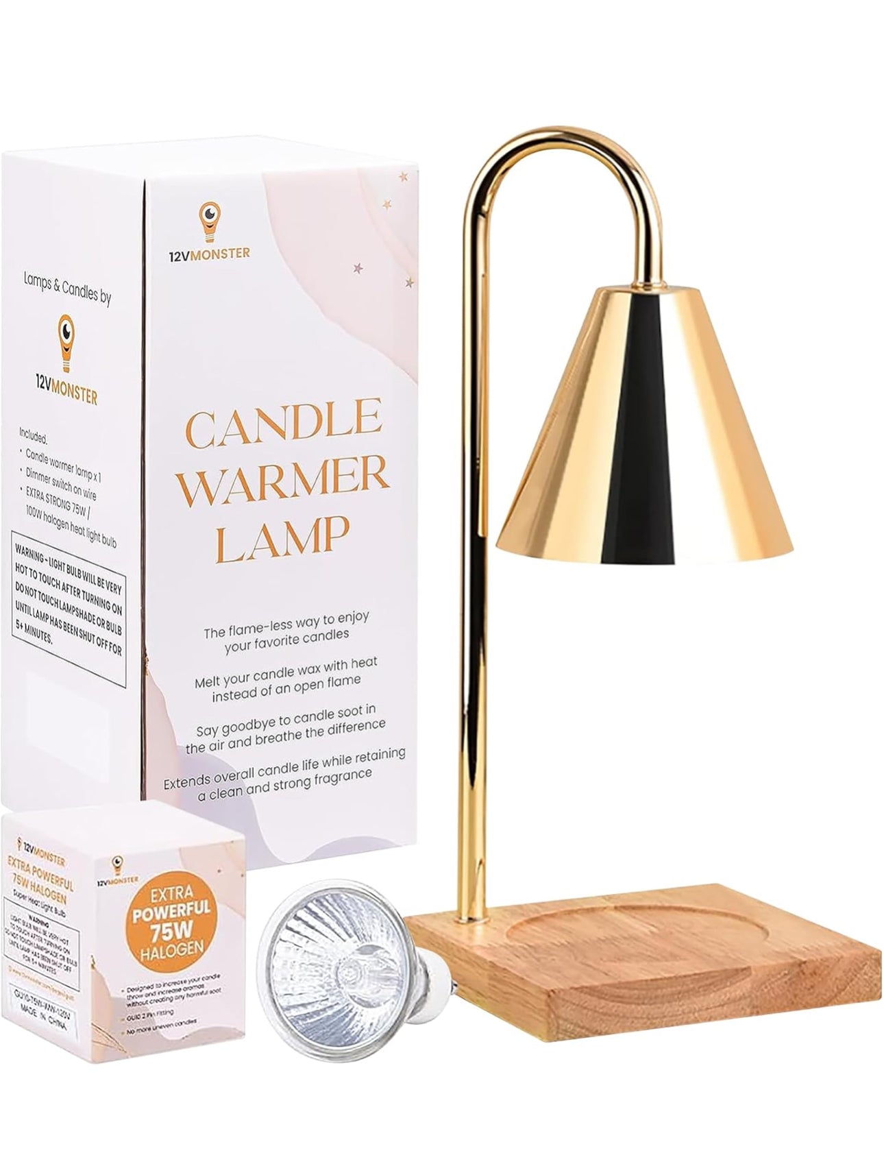 Lámpara de vela dorado