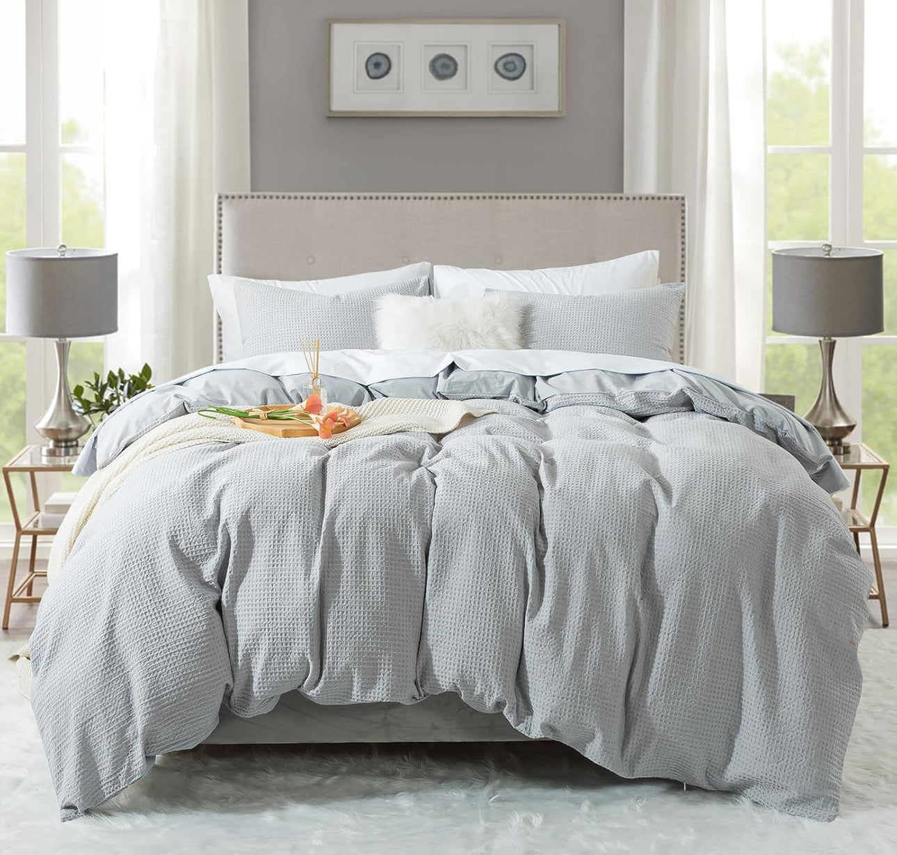 Cover duvet gofre gris