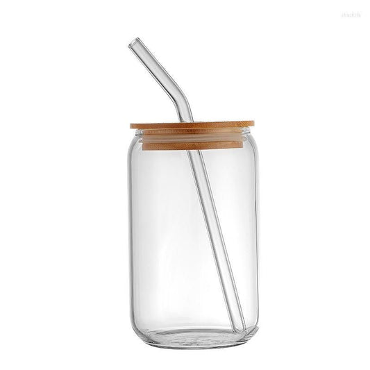 Vaso de vidrio tipo lata
